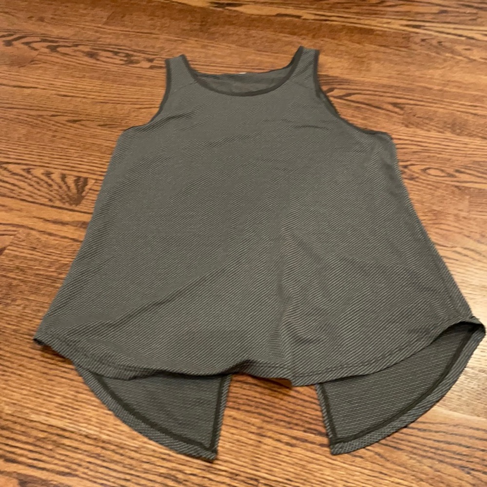 Dark Green Lululemon Workout top.